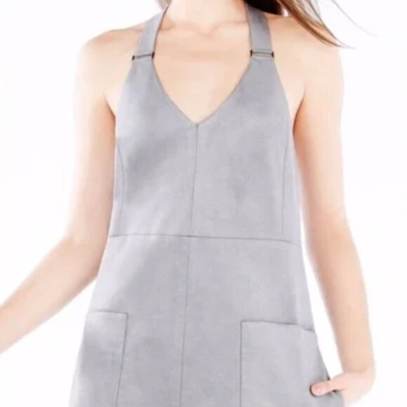 NWT BCBG Maxazria Abbott Grey Faux-Suede Dress M - Picture 2 of 6
